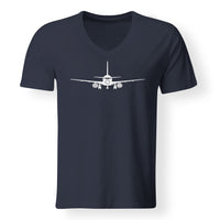 Thumbnail for Sukhoi Superjet 100 Silhouette Designed V-Neck T-Shirts