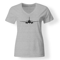 Thumbnail for Sukhoi Superjet 100 Silhouette Designed V-Neck T-Shirts