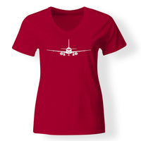 Thumbnail for Sukhoi Superjet 100 Silhouette Designed V-Neck T-Shirts