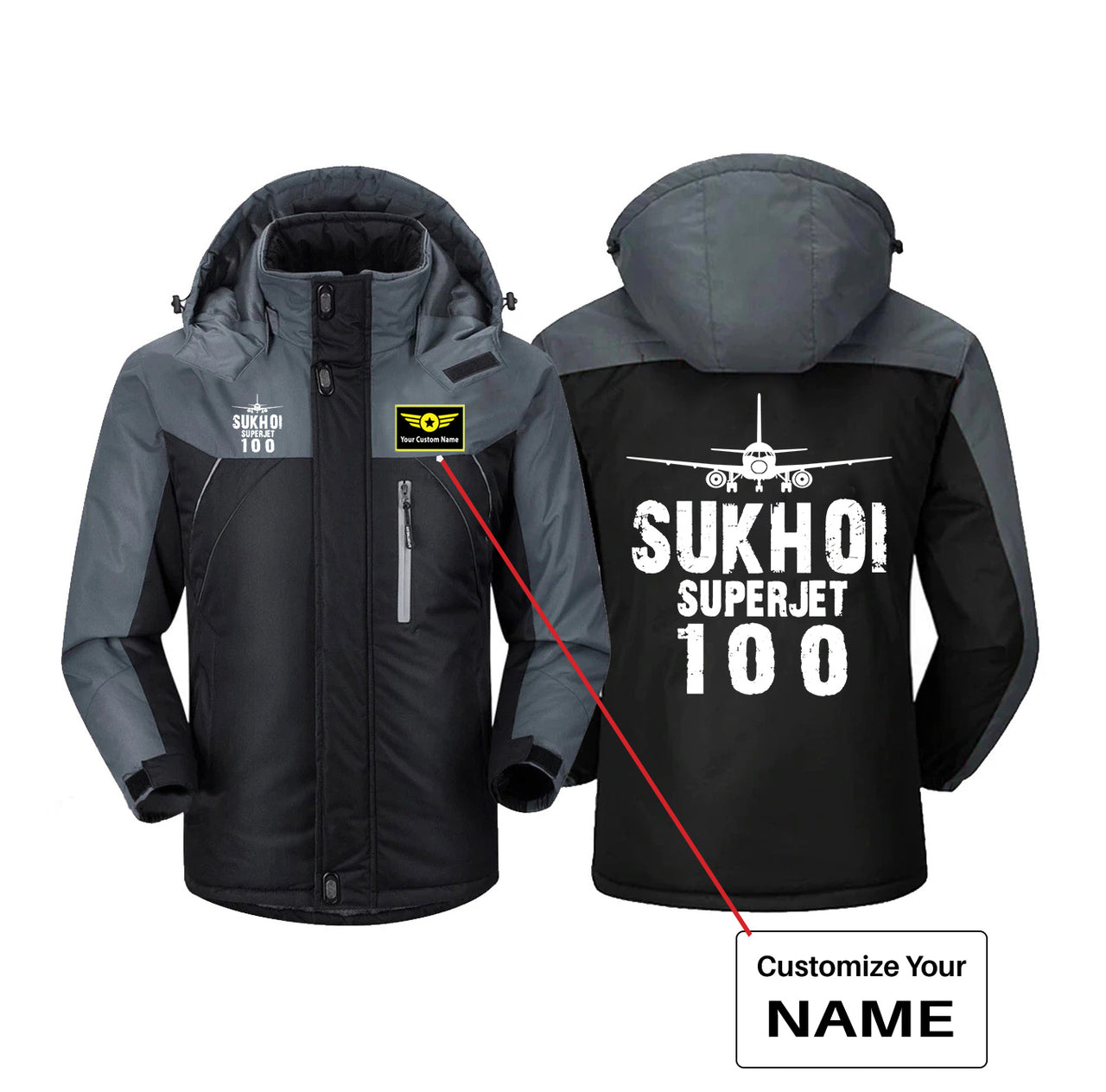 Sukhoi Superjet 100 & Plane Designed Thick Winter Jackets