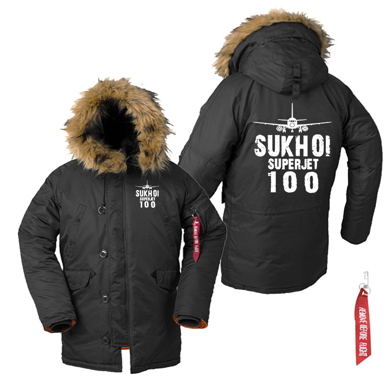 Sukhoi Superjet 100 & Plane Designed Parka Bomber Jackets