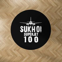 Thumbnail for Sukhoi Superjet 100 & Plane Designed Carpet & Floor Mats (Round)