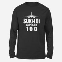 Thumbnail for Sukhoi Superjet 100 & Plane Designed Long-Sleeve T-Shirts