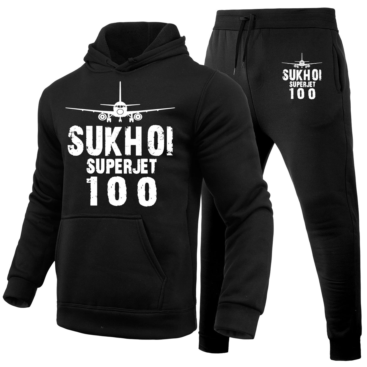Sukhoi Superjet 100 & Plane Designed Hoodies & Sweatpants Set