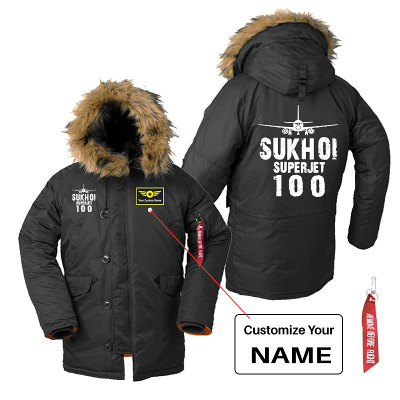 Sukhoi Superjet 100 & Plane Designed Parka Bomber Jackets