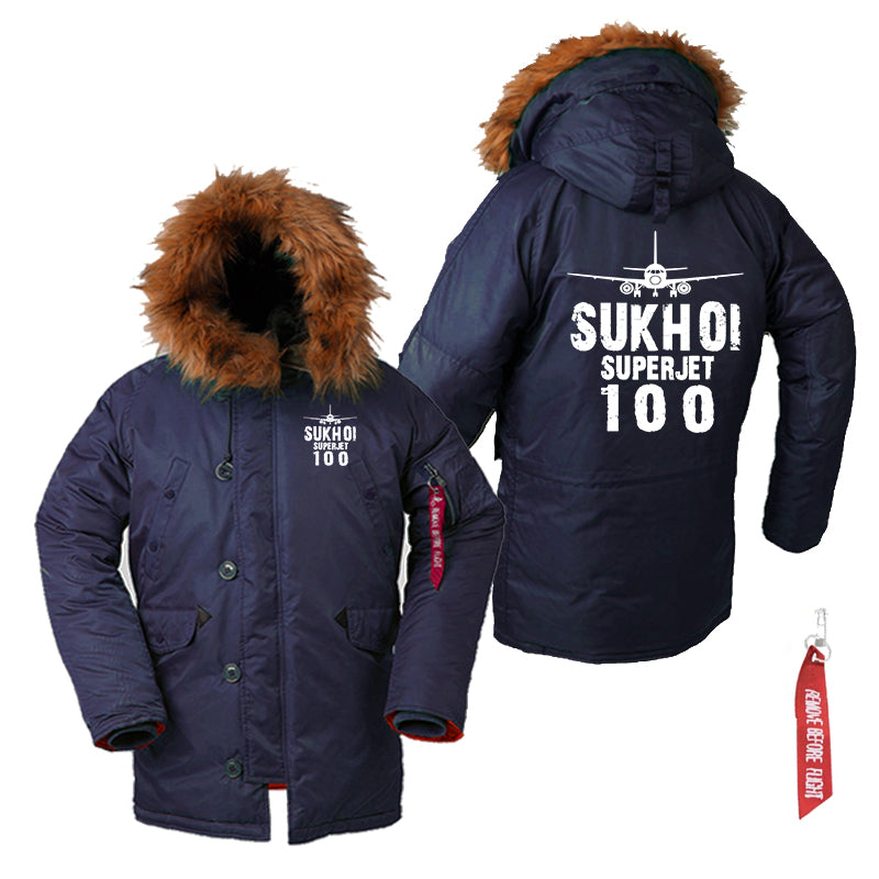 Sukhoi Superjet 100 & Plane Designed Parka Bomber Jackets