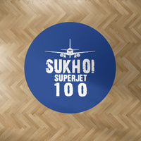 Thumbnail for Sukhoi Superjet 100 & Plane Designed Carpet & Floor Mats (Round)