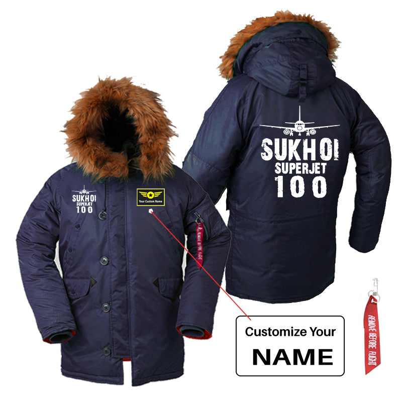Sukhoi Superjet 100 & Plane Designed Parka Bomber Jackets