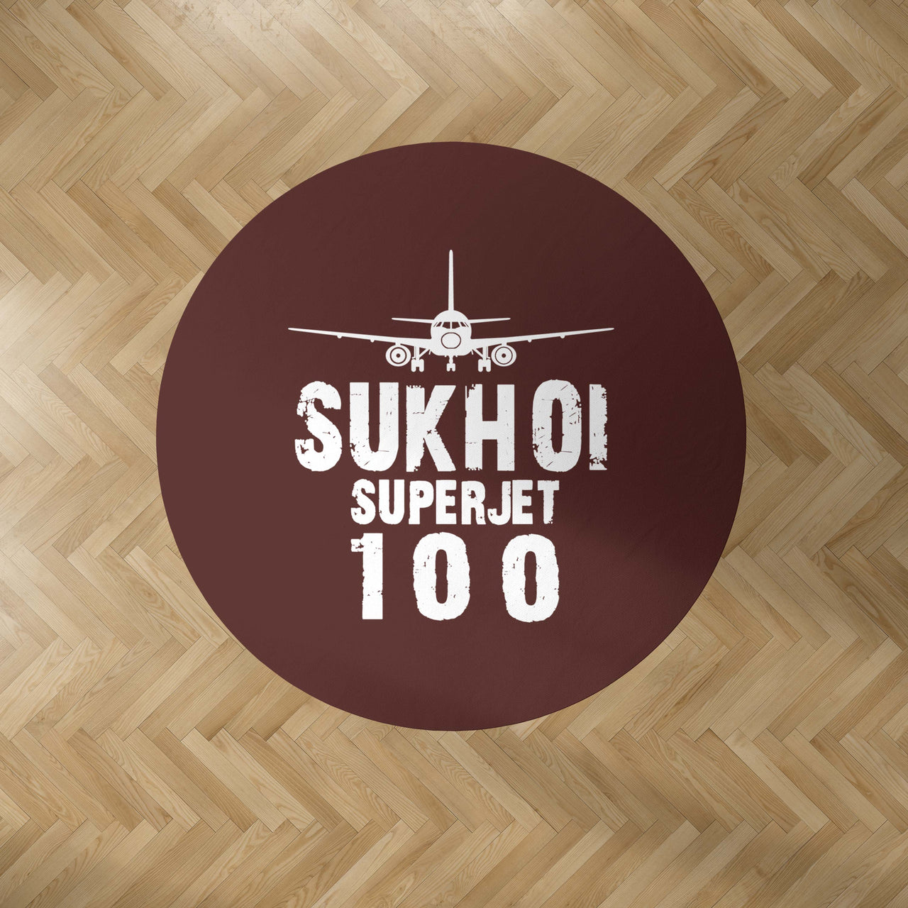 Sukhoi Superjet 100 & Plane Designed Carpet & Floor Mats (Round)