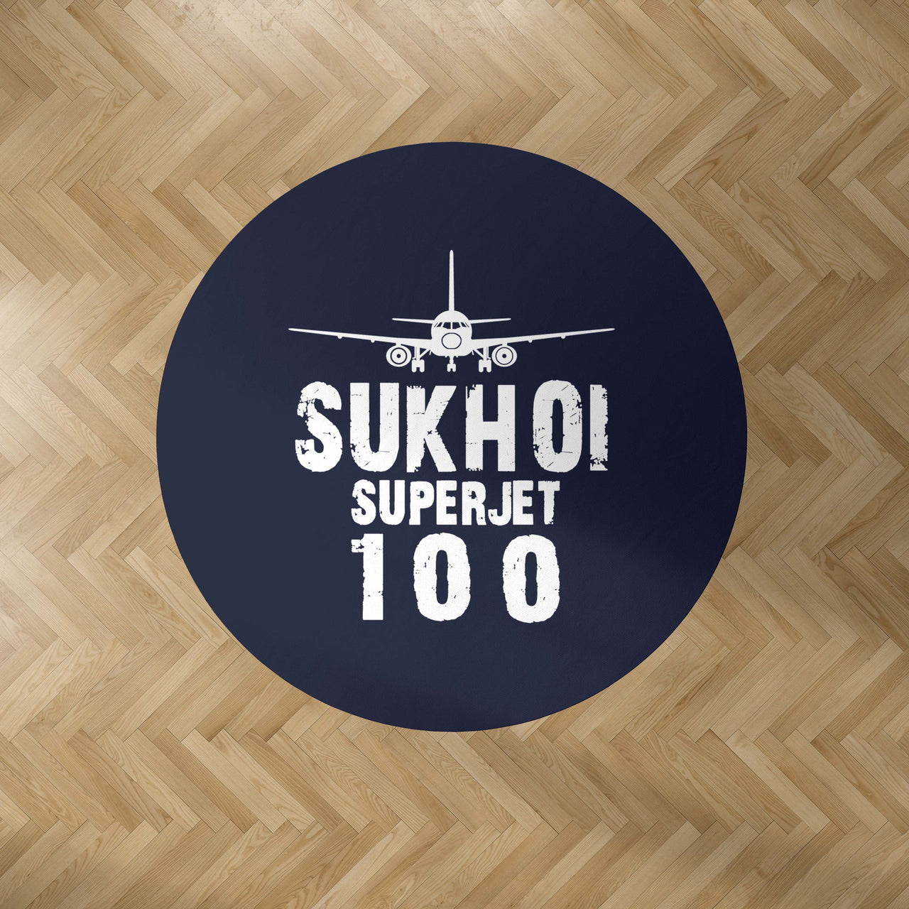 Sukhoi Superjet 100 & Plane Designed Carpet & Floor Mats (Round)