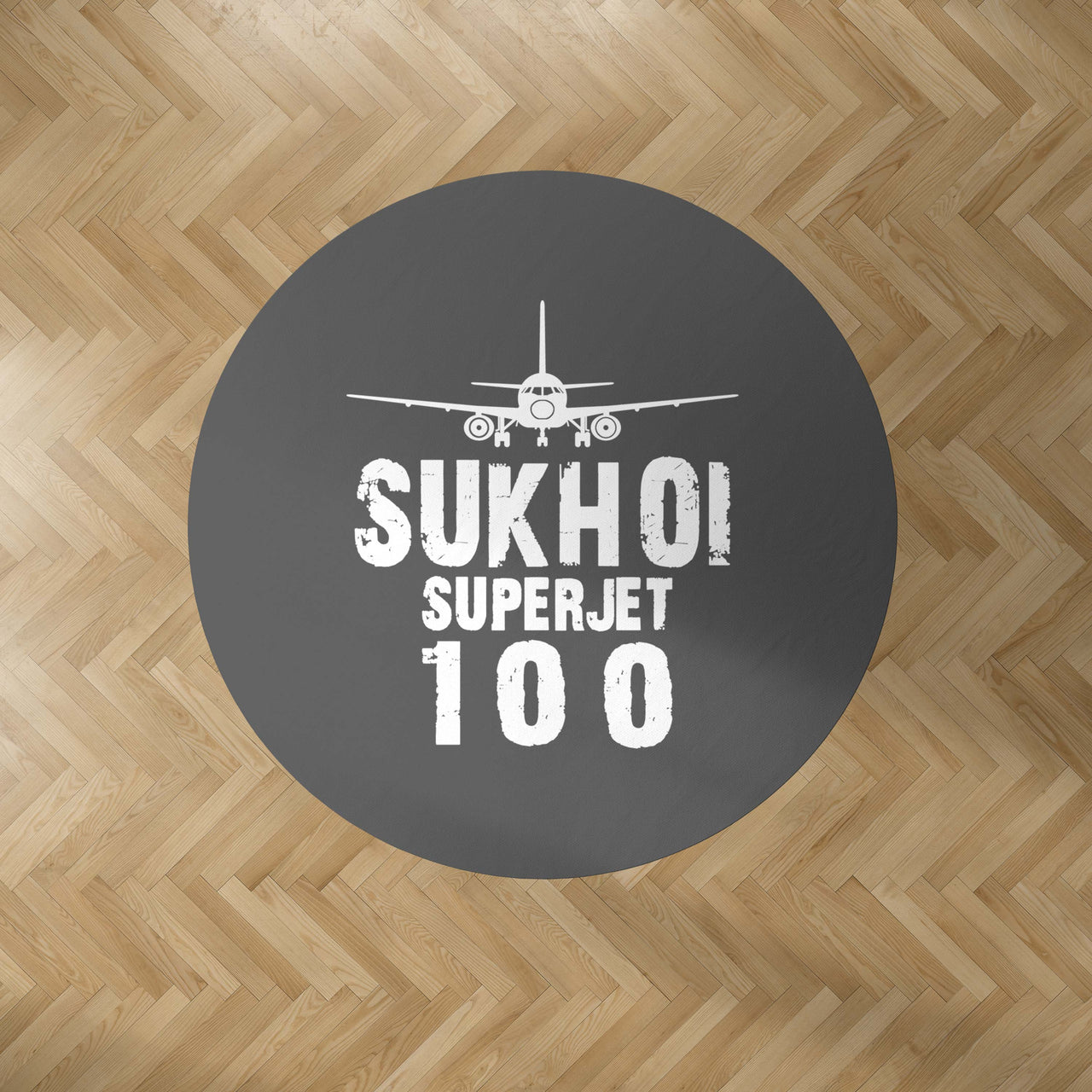 Sukhoi Superjet 100 & Plane Designed Carpet & Floor Mats (Round)