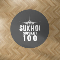 Thumbnail for Sukhoi Superjet 100 & Plane Designed Carpet & Floor Mats (Round)