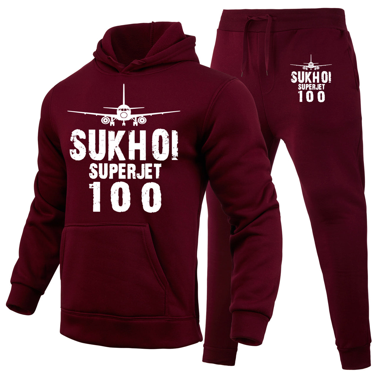Sukhoi Superjet 100 & Plane Designed Hoodies & Sweatpants Set
