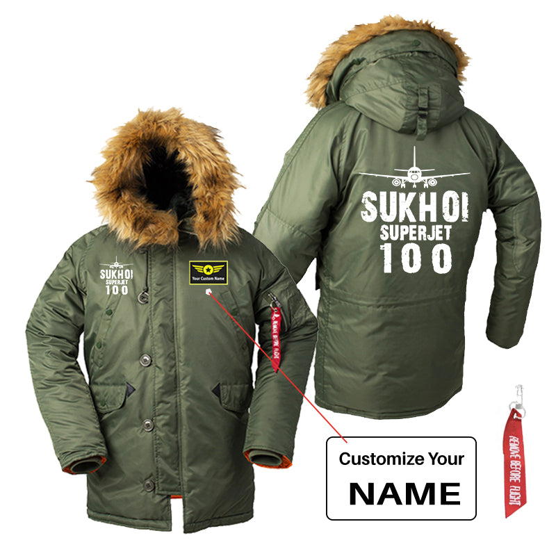 Sukhoi Superjet 100 & Plane Designed Parka Bomber Jackets