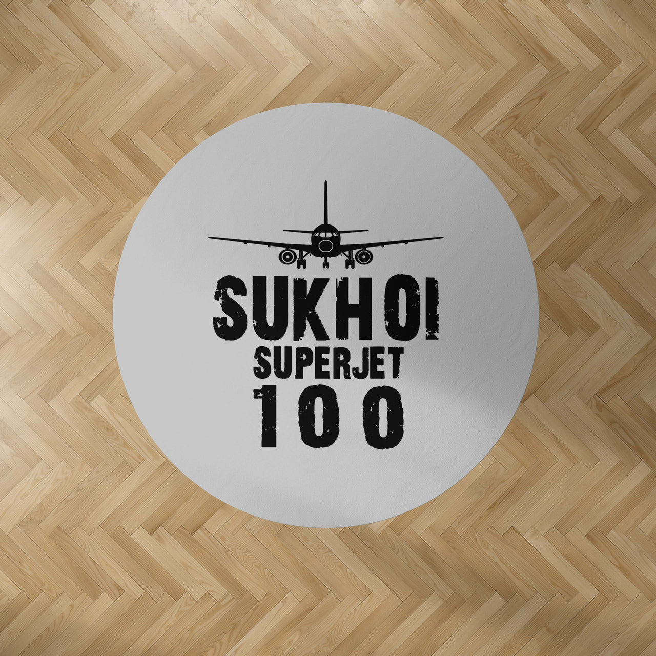 Sukhoi Superjet 100 & Plane Designed Carpet & Floor Mats (Round)