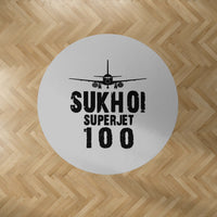 Thumbnail for Sukhoi Superjet 100 & Plane Designed Carpet & Floor Mats (Round)