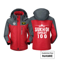 Thumbnail for Sukhoi Superjet 100 & Plane Designed Thick Winter Jackets