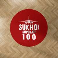 Thumbnail for Sukhoi Superjet 100 & Plane Designed Carpet & Floor Mats (Round)