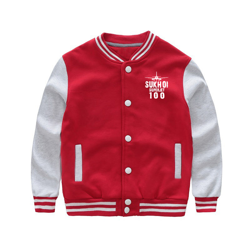 Sukhoi Superjet 100 & Plane Designed "CHILDREN" Baseball Jackets