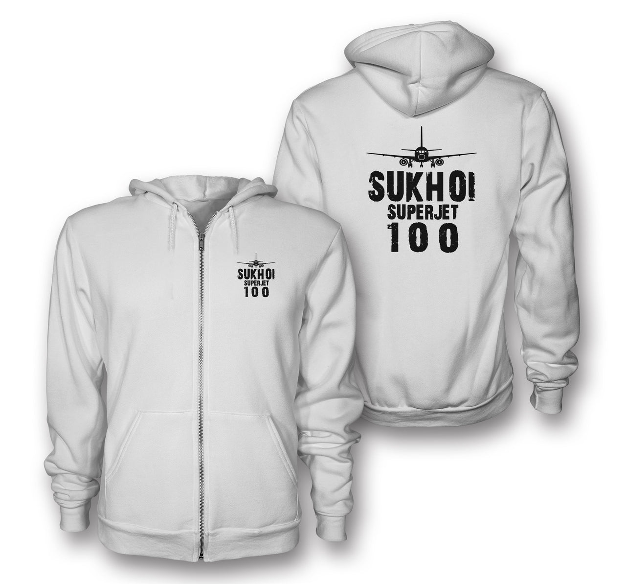 Sukhoi Superjet 100 & Plane Designed Zipped Hoodies