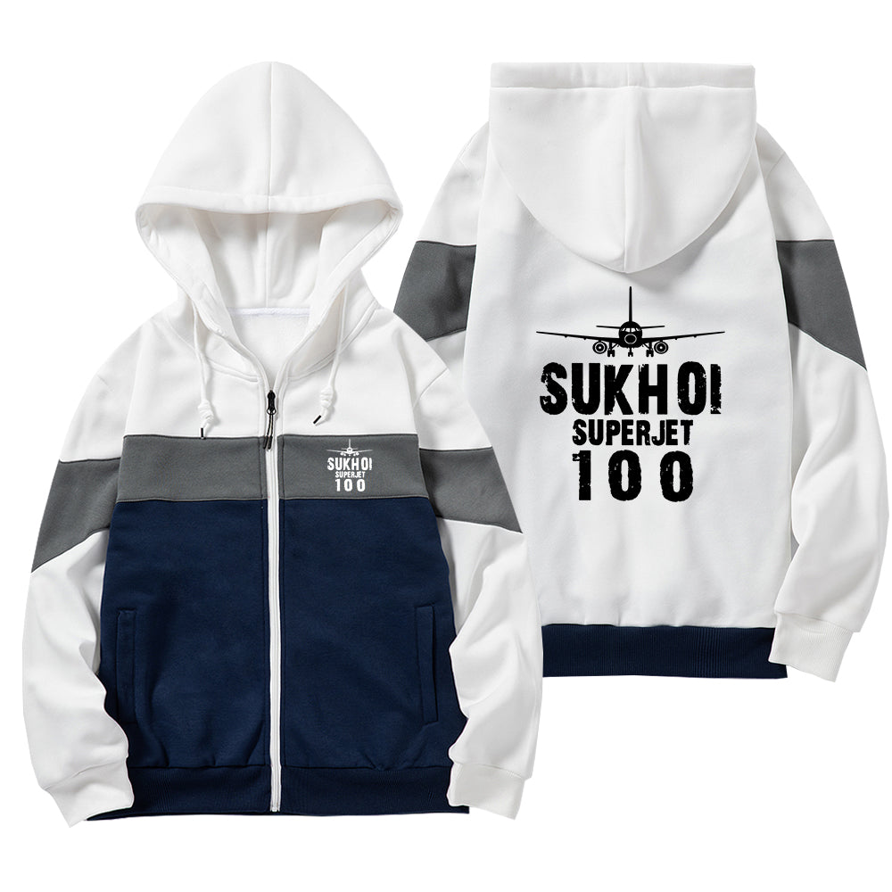 Sukhoi Superjet 100 & Plane Designed Colourful Zipped Hoodies