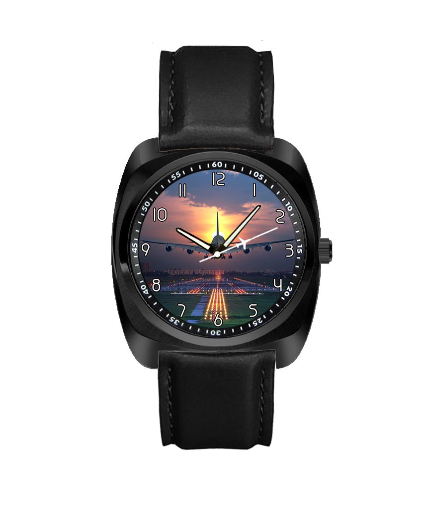 Super Airbus A380 Landing During Sunset Designed Luxury Watches