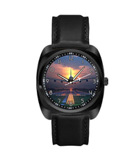 Thumbnail for Super Airbus A380 Landing During Sunset Designed Luxury Watches