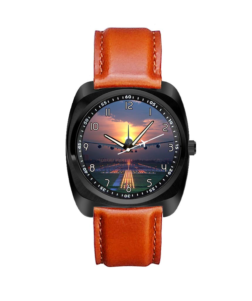 Super Airbus A380 Landing During Sunset Designed Luxury Watches