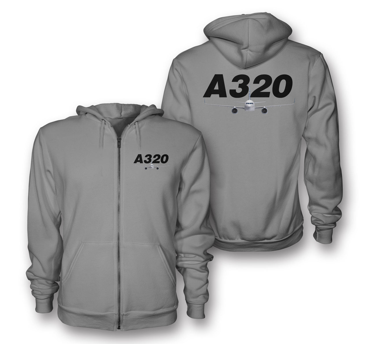 Super Airbus A320 Designed Zipped Hoodies Aviation Shop