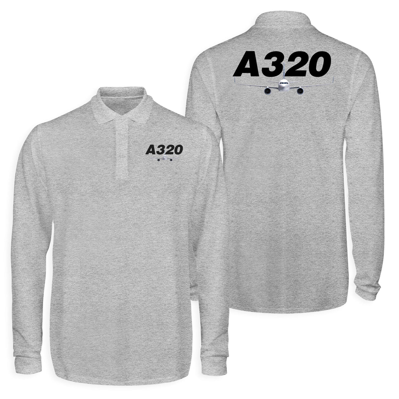 Super Airbus A320 Designed Long Sleeve Polo T-Shirts (Double-Side)