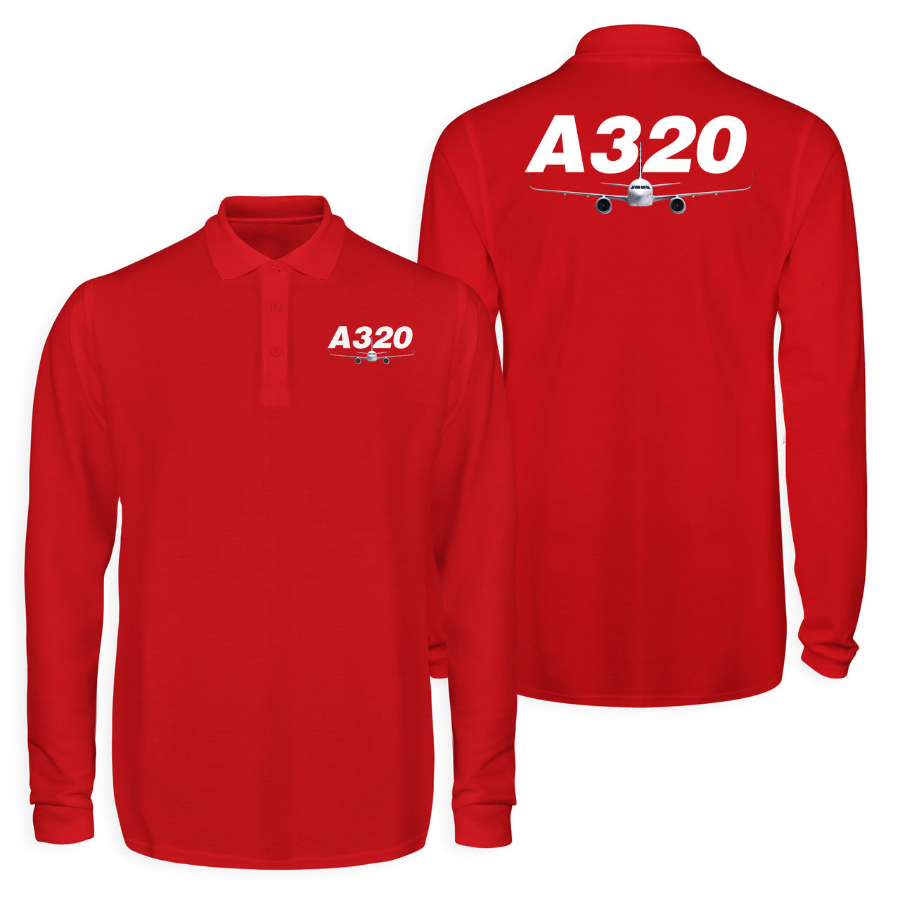 Super Airbus A320 Designed Long Sleeve Polo T-Shirts (Double-Side)