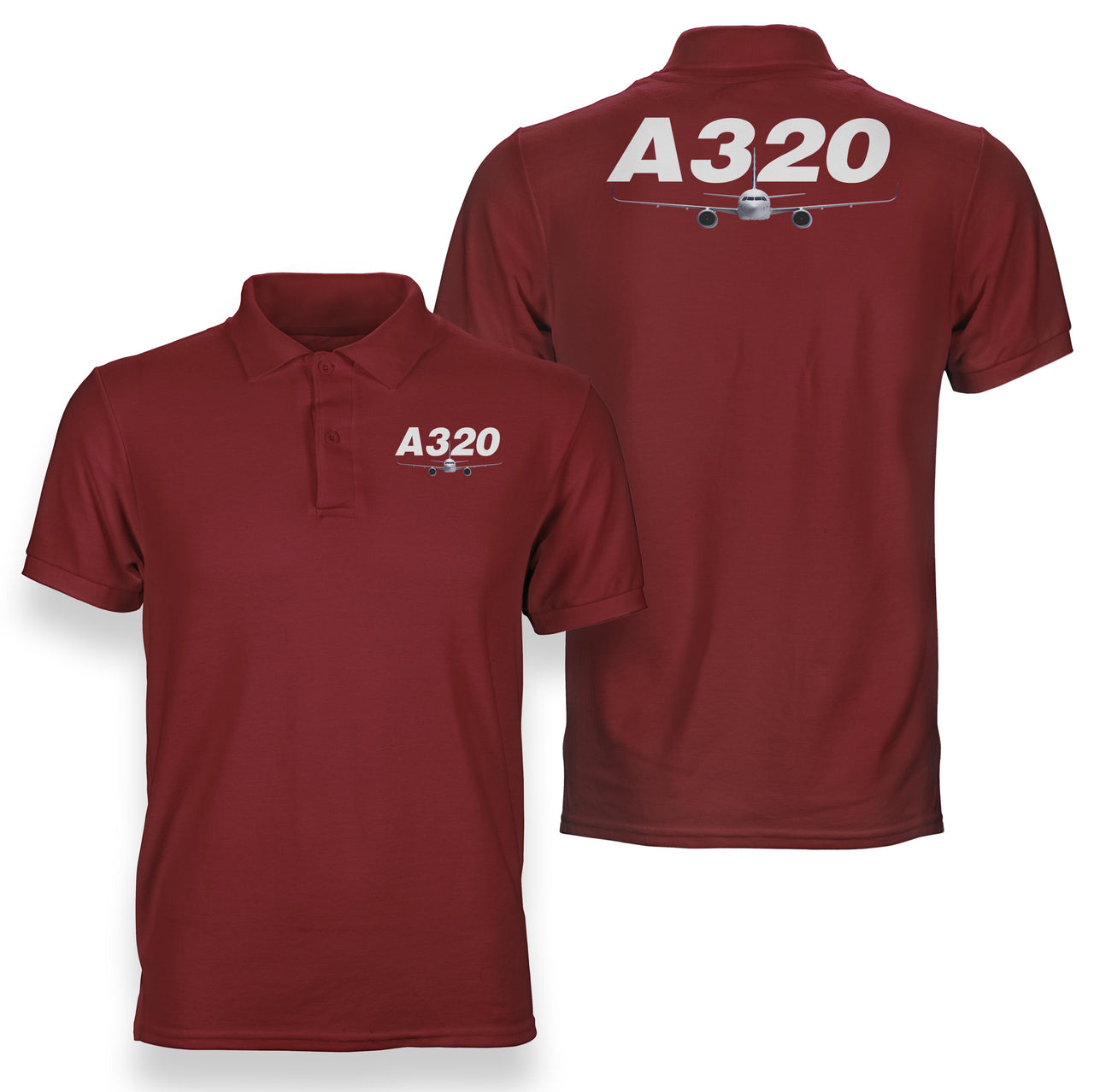 Super Airbus A320 Designed Double Side Polo T-Shirts