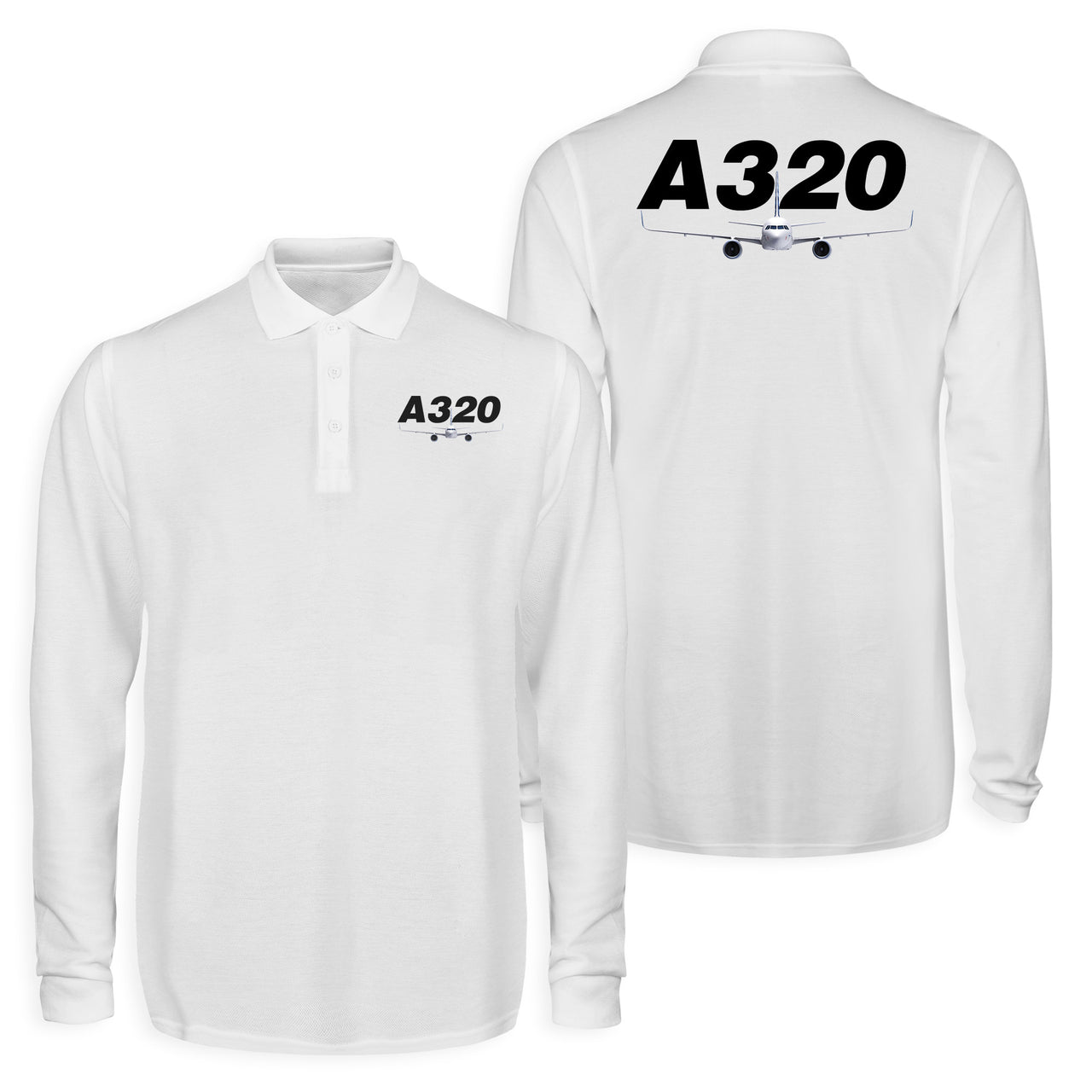 Super Airbus A320 Designed Long Sleeve Polo T-Shirts (Double-Side)