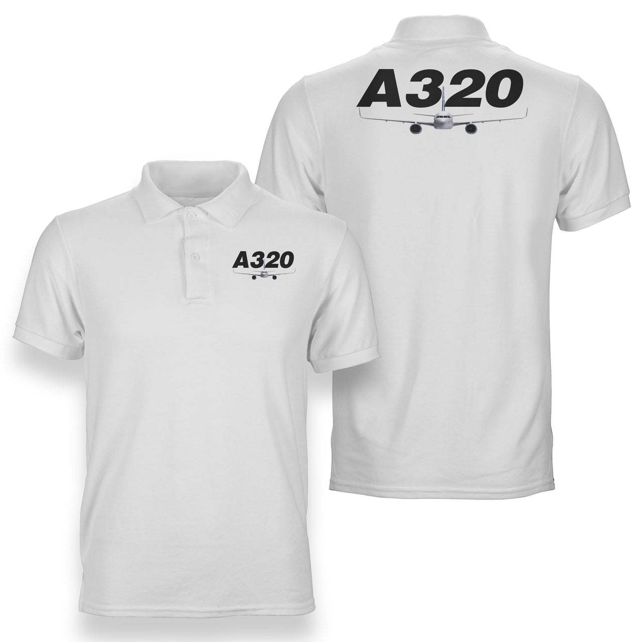 Super Airbus A320 Designed Double Side Polo T-Shirts