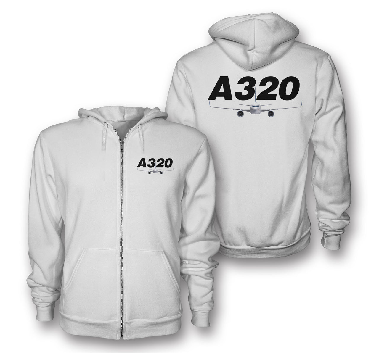 Super Airbus A320 Designed Zipped Hoodies