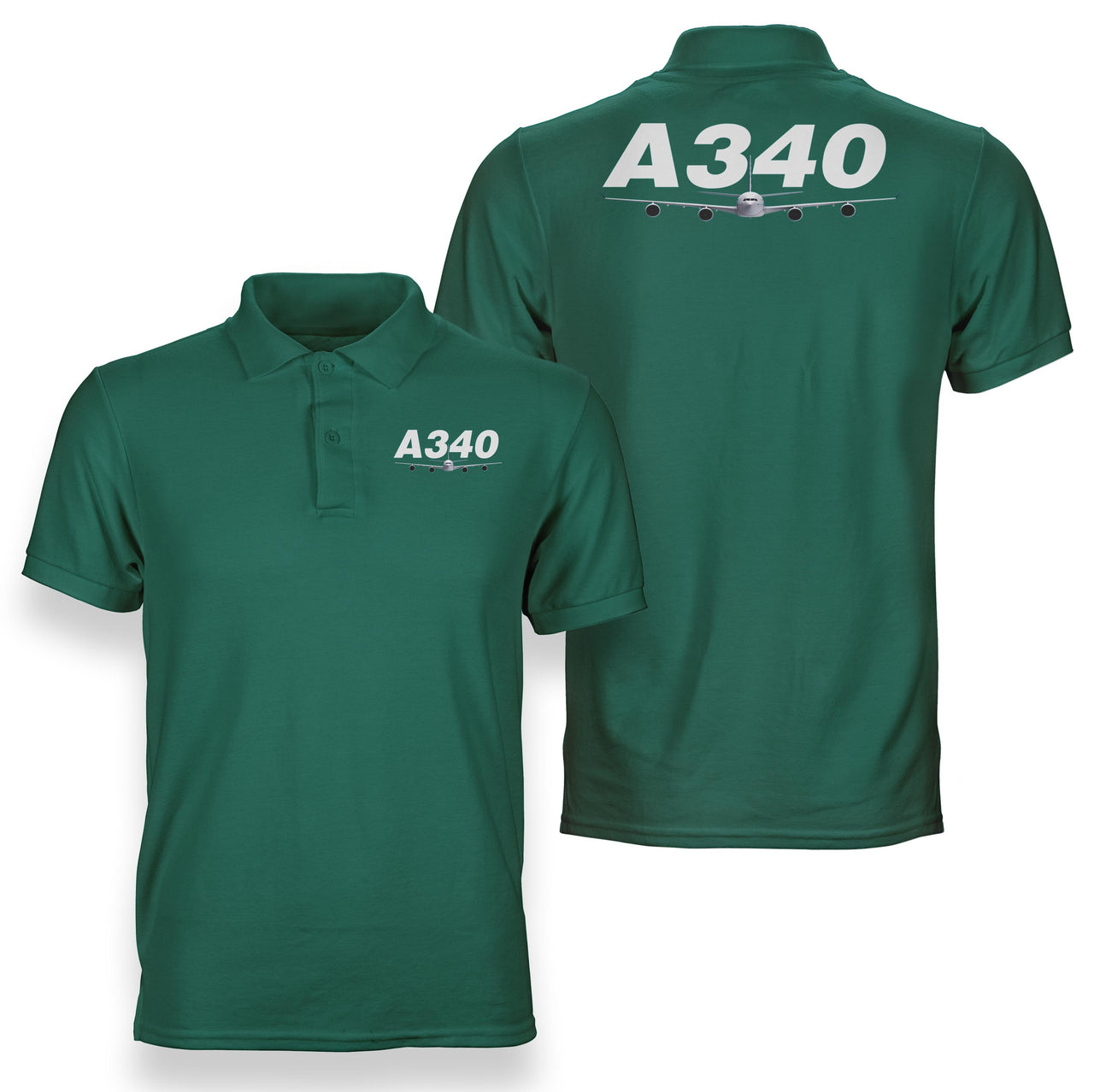 Super Airbus A340 Designed Double Side Polo T-Shirts