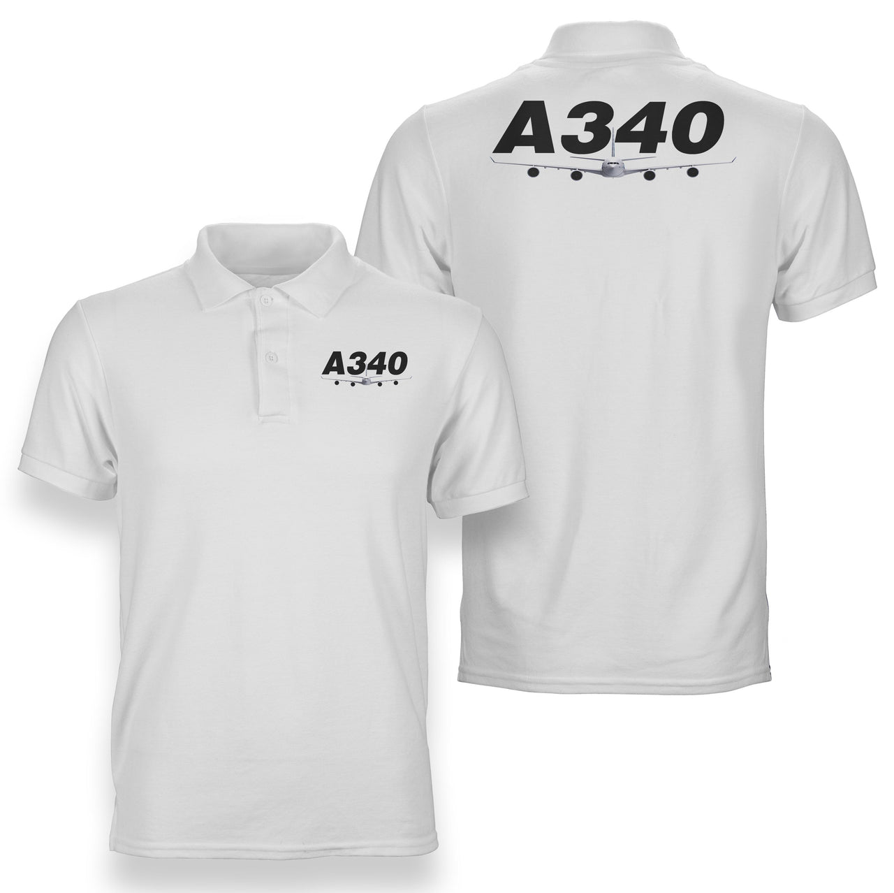 Super Airbus A340 Designed Double Side Polo T-Shirts