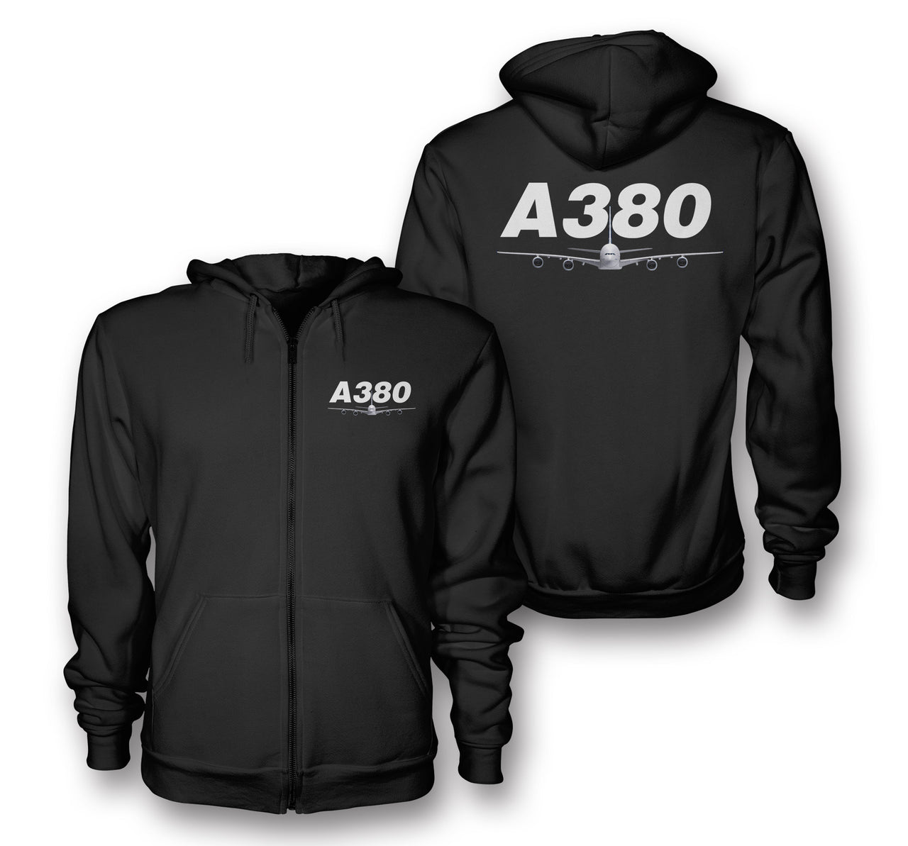 Super Airbus A380 Designed Zipped Hoodies