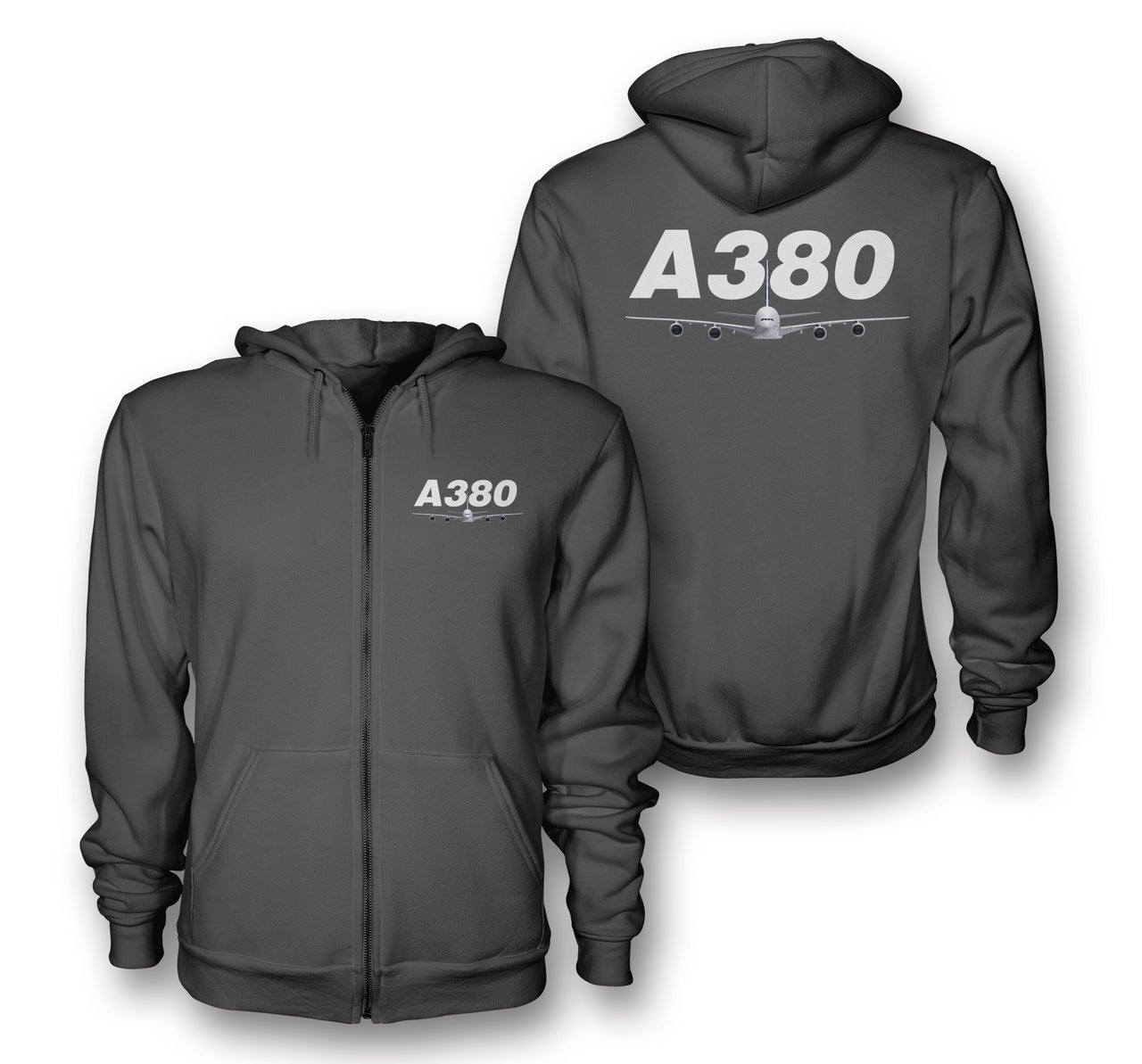 Super Airbus A380 Designed Zipped Hoodies