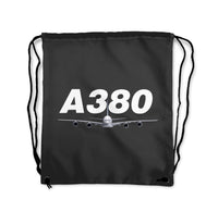 Thumbnail for Super Airbus A380 Designed Drawstring Bags