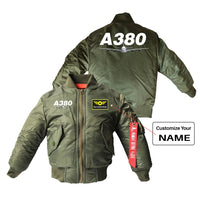 Thumbnail for Super Airbus A380 Designed Children Bomber Jackets