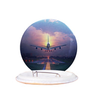 Thumbnail for Super Airbus A380 Landing During Sunset Designed Pins