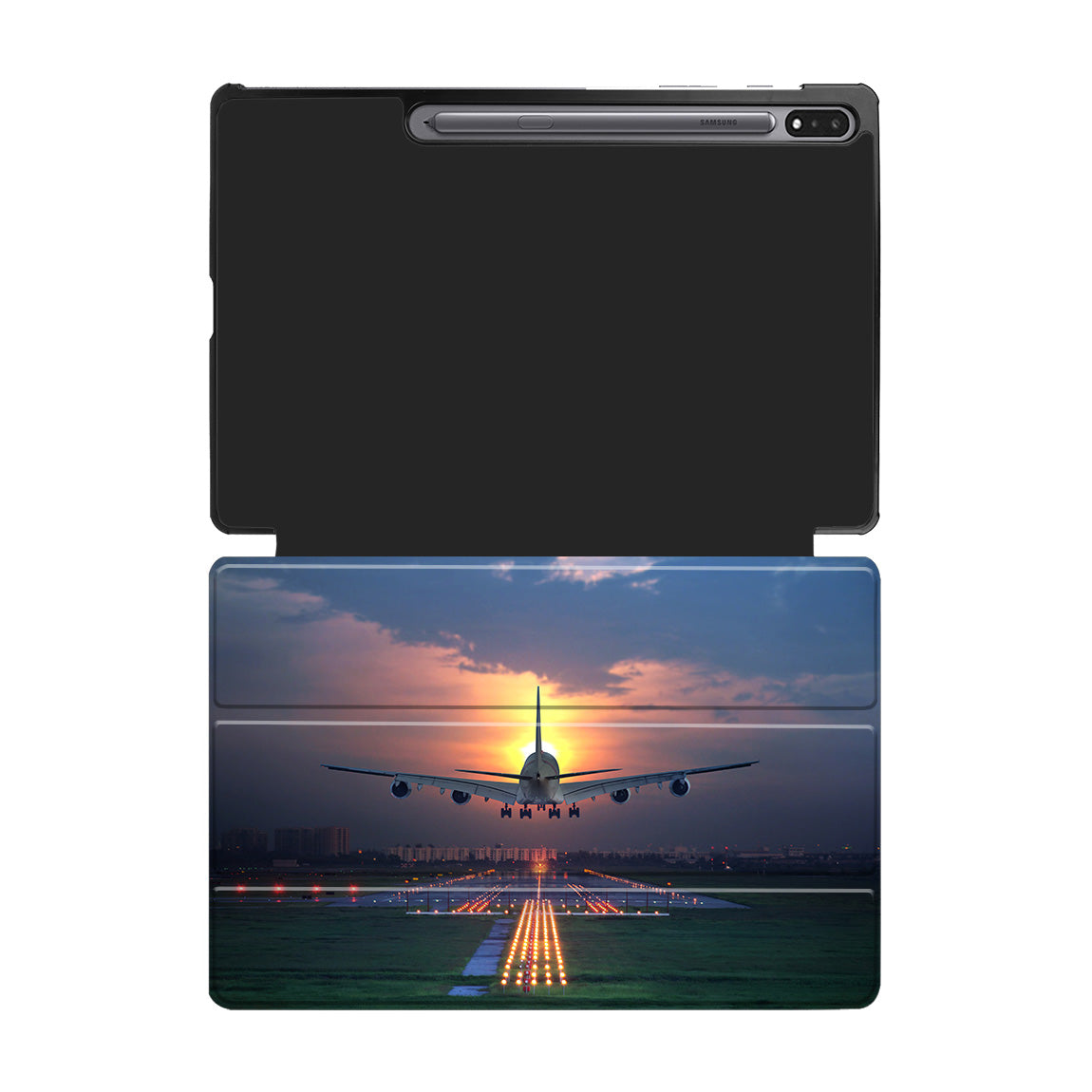 Super Airbus A380 Landing During Sunset Designed Samsung Tablet Cases