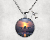 Thumbnail for Super Airbus A380 Landing During Sunset Designed Necklaces