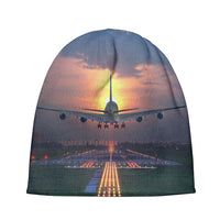 Thumbnail for Super Airbus A380 Landing During Sunset Designed Knit 3D Beanies