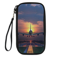 Thumbnail for Super Airbus A380 Landing During Sunset Designed Travel Cases & Wallets