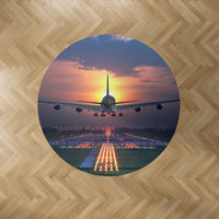 Thumbnail for Super Airbus A380 Landing During Sunset Designed Carpet & Floor Mats (Round)