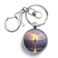 Thumbnail for Super Airbus A380 Landing During Sunset Designed Circle Key Chains