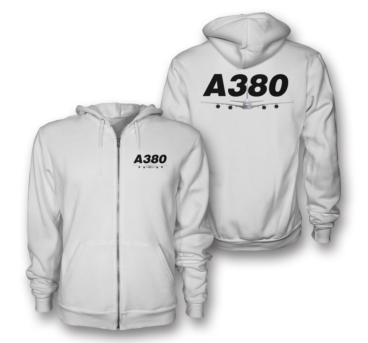 Super Airbus A380 Designed Zipped Hoodies