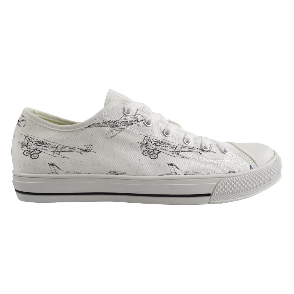 Super Aircrafts Designed Canvas Shoes (Women)